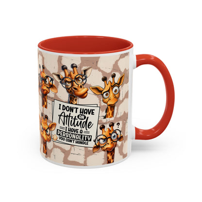 Giraffe 'I Don't Have Attitude' Accent Coffee Mug