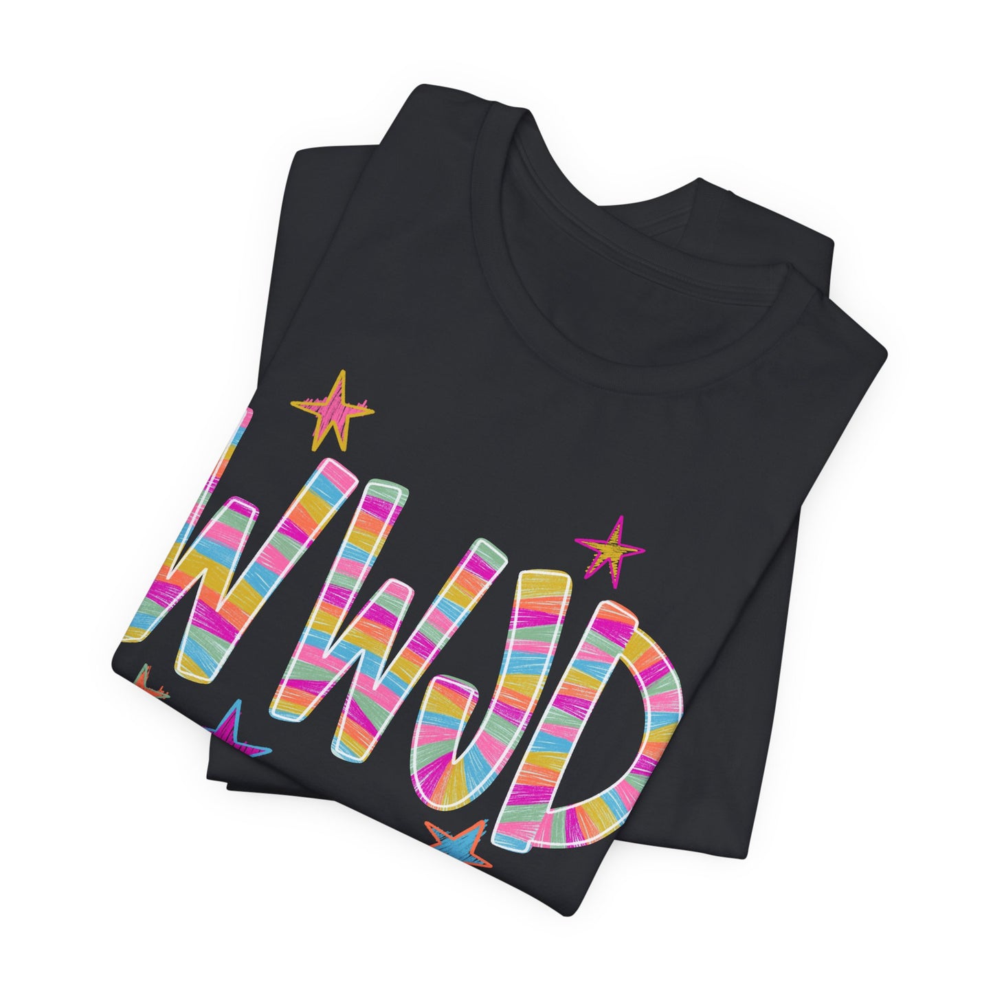 WWJD Rainbow Graphic Tee