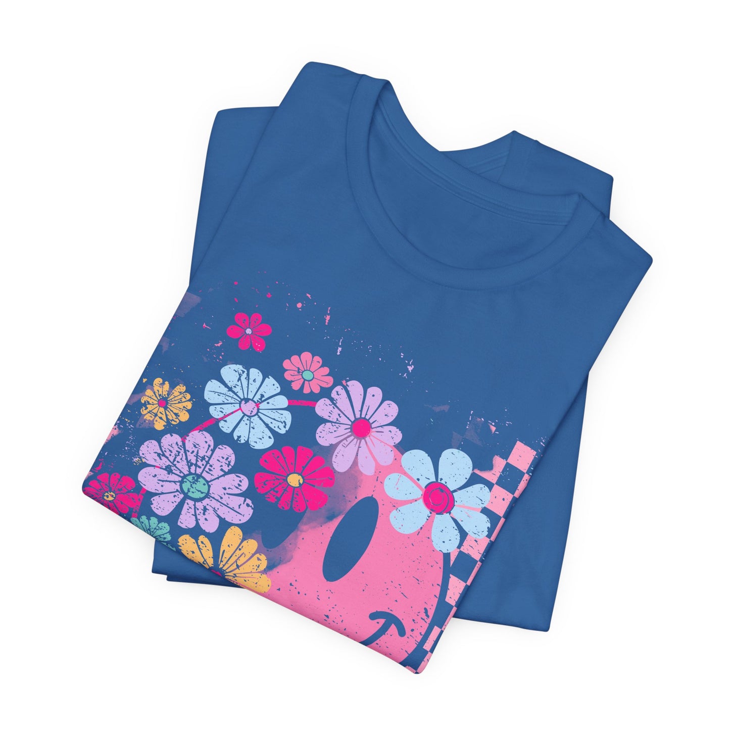 Retro Floral Smiley T-Shirt