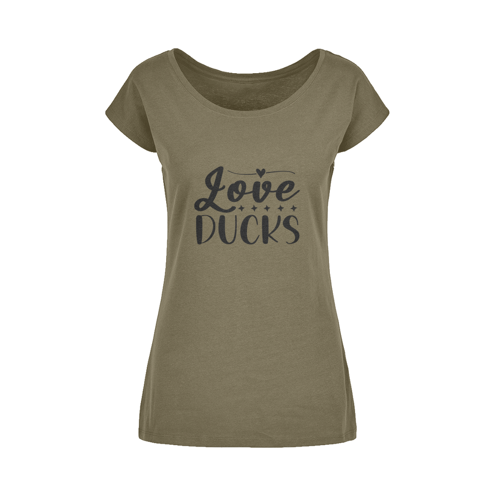 Love Ducks Wide Neck Womens T-Shirt XS-5XL