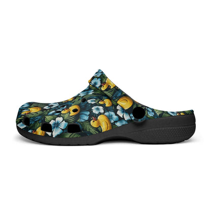 Ducky Royal Blue Hawaiian Clogs