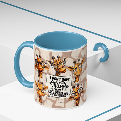 Giraffe 'I Don't Have Attitude' Accent Coffee Mug