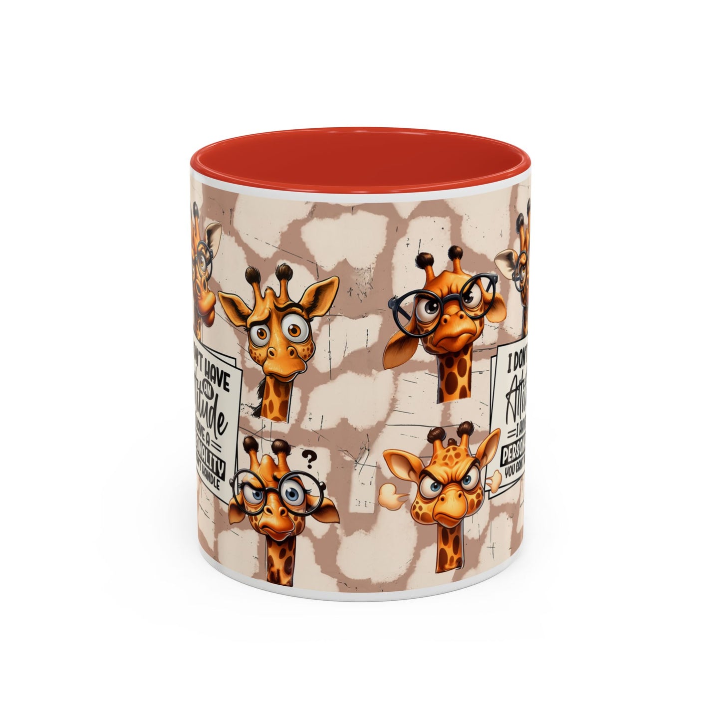 Giraffe 'I Don't Have Attitude' Accent Coffee Mug