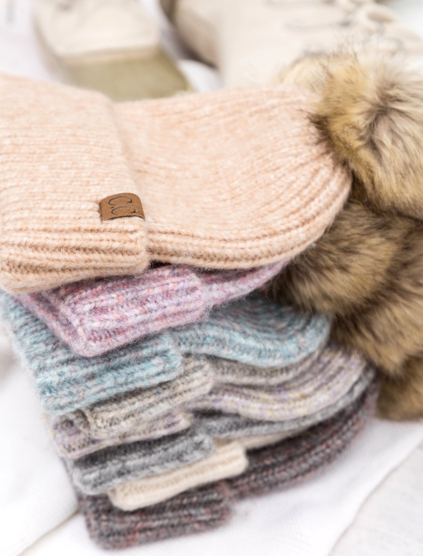 C.C® Cozy Marled Pom Beanie