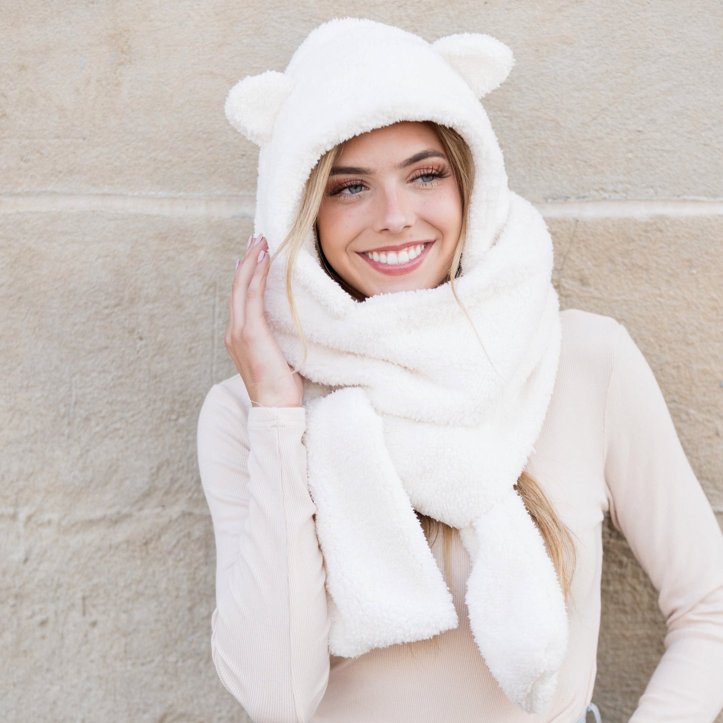 Teddy Bear Hooded Scarf