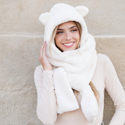 Teddy Bear Hooded Scarf