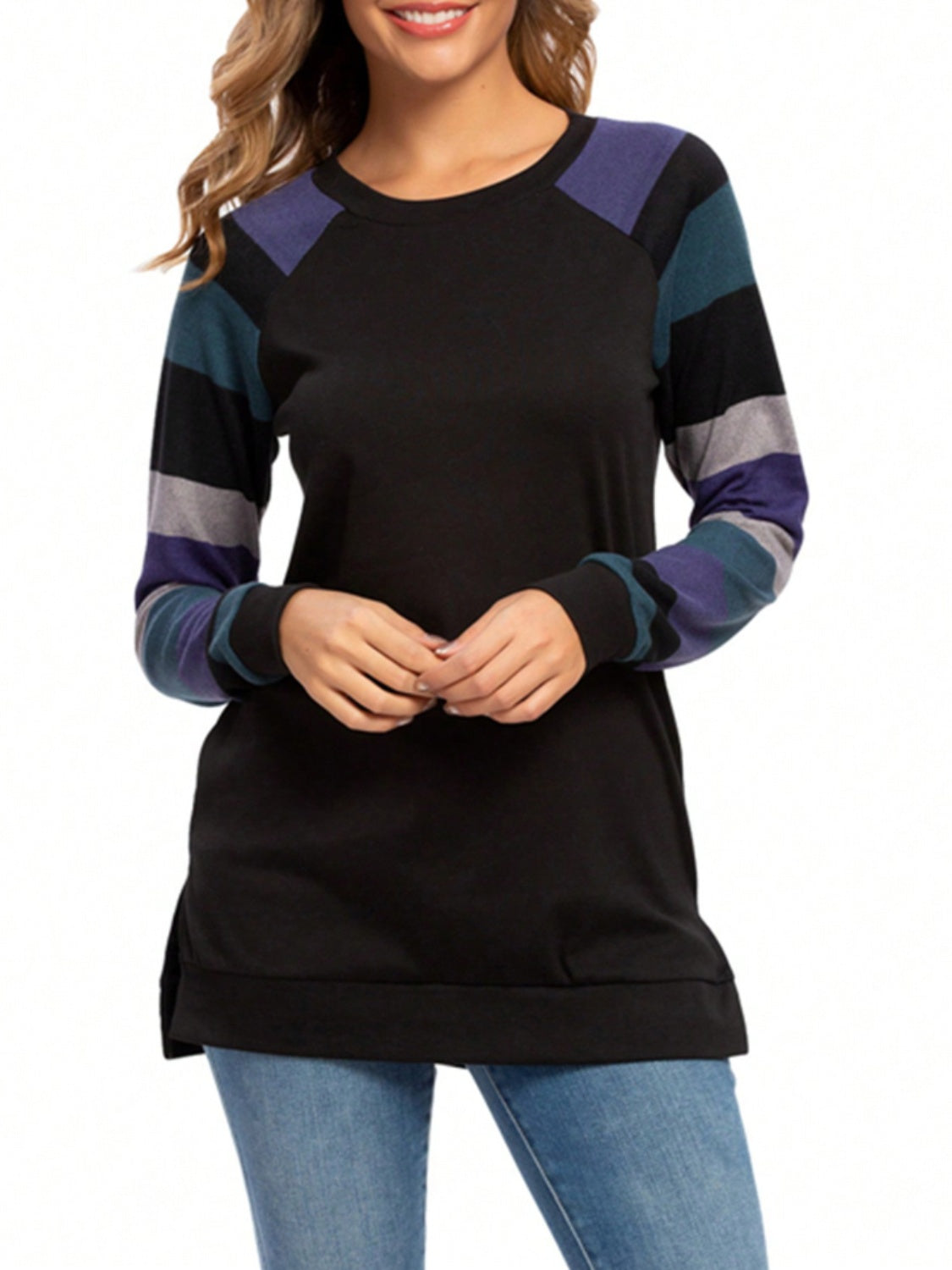 Color Block Long Sleeve Tee