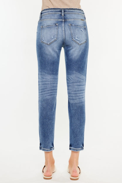 KanCan High Rise Distressed Mom Jeans