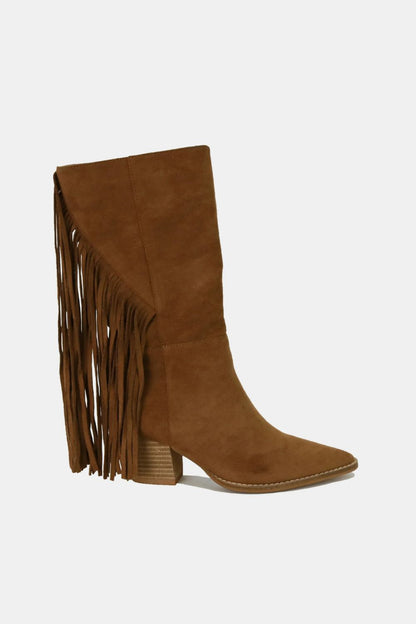 Beast Fashion Suede Fringe Boots