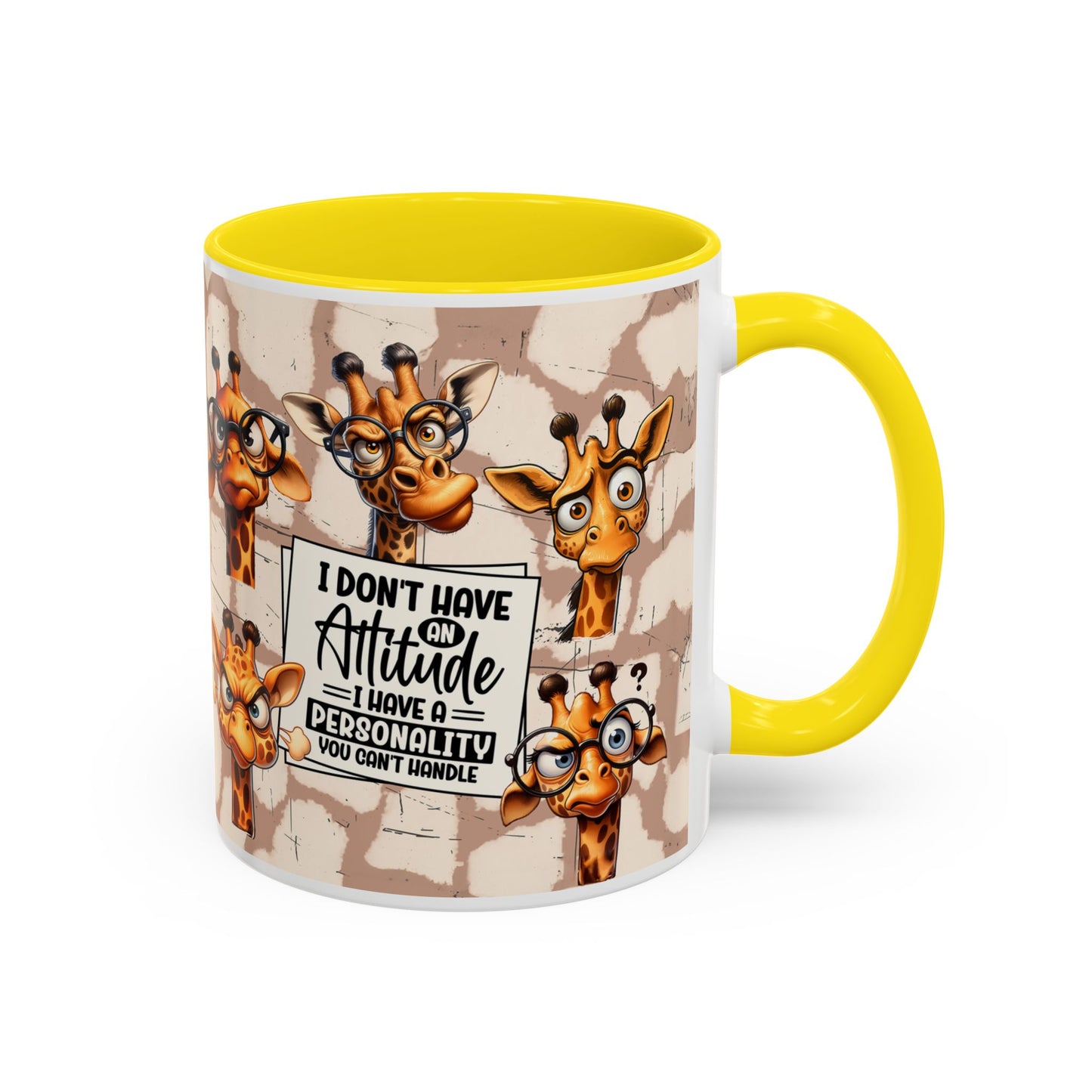 Giraffe 'I Don't Have Attitude' Accent Coffee Mug