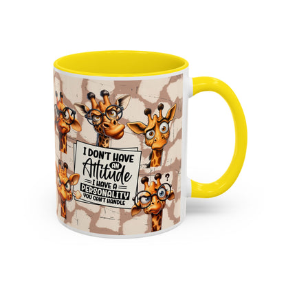 Giraffe 'I Don't Have Attitude' Accent Coffee Mug