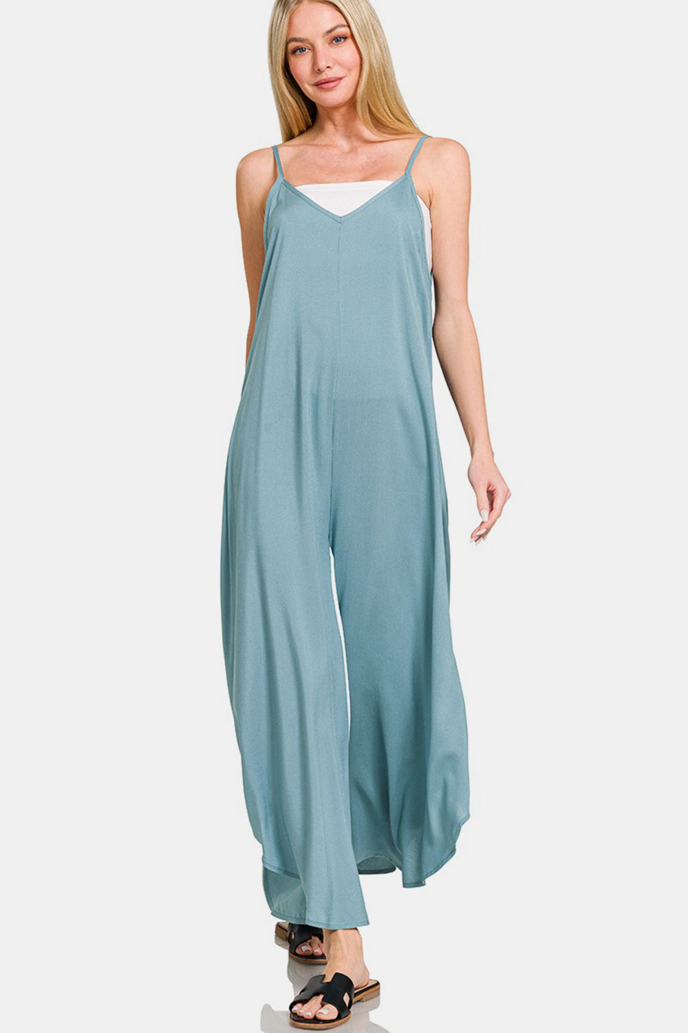 Zenana Wide Leg Overalls with Pockets