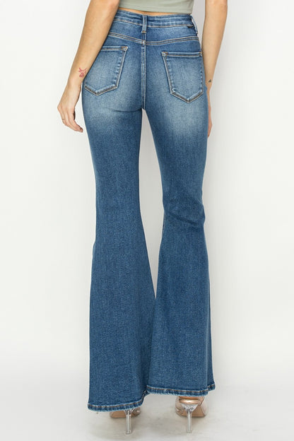 RISEN High Rise Front Seam Detailed Flare Jeans