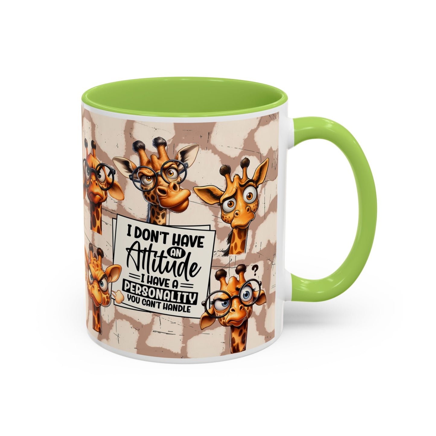 Giraffe 'I Don't Have Attitude' Accent Coffee Mug