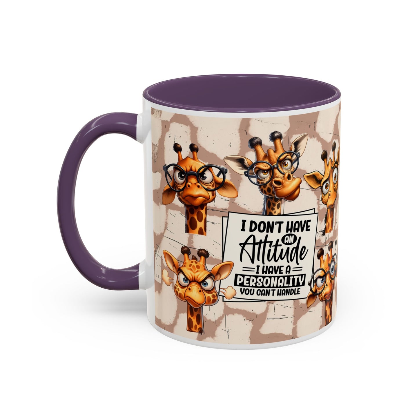 Giraffe 'I Don't Have Attitude' Accent Coffee Mug