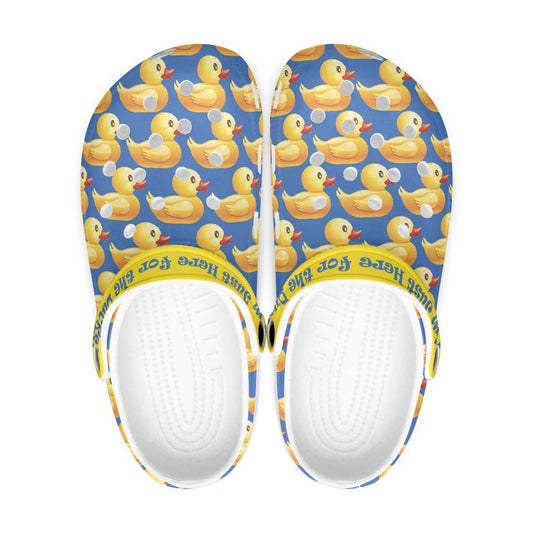 I'm just here for the ducks Clogs - Blue