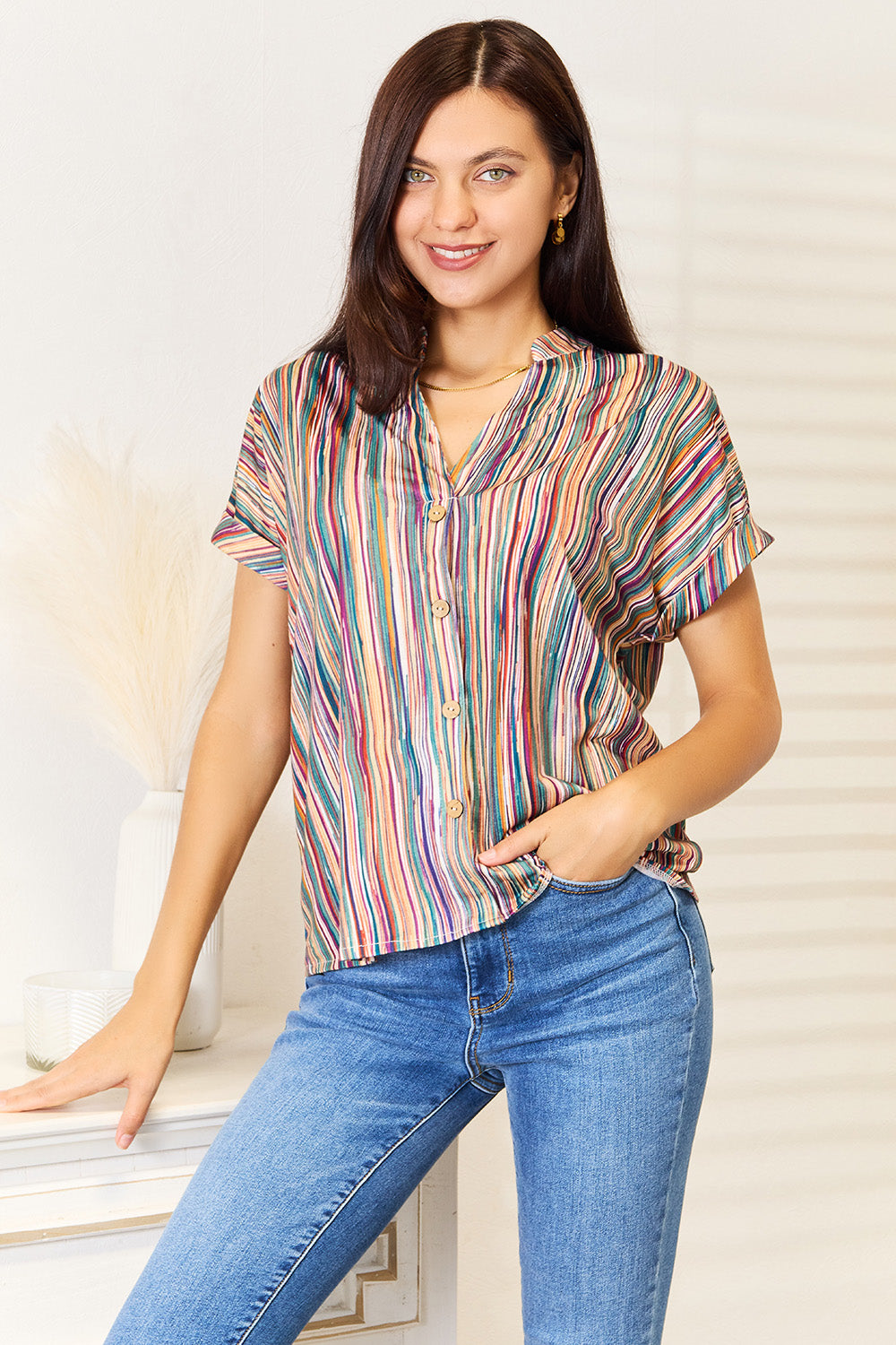 Multicolored Striped Blouse