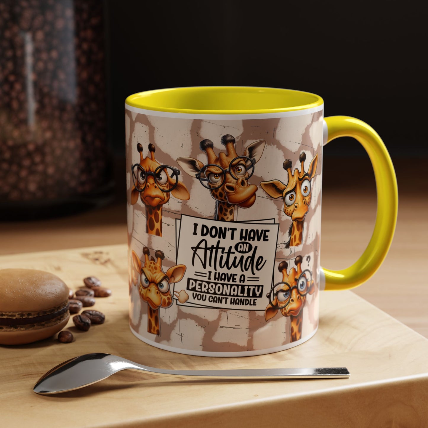 Giraffe 'I Don't Have Attitude' Accent Coffee Mug