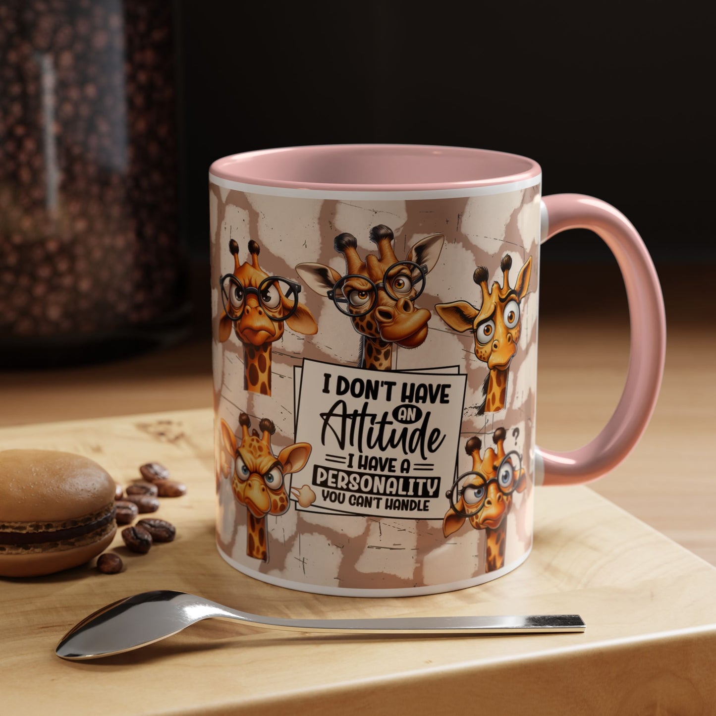 Giraffe 'I Don't Have Attitude' Accent Coffee Mug