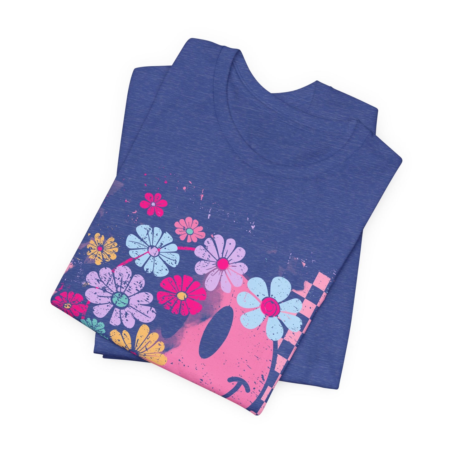 Retro Floral Smiley T-Shirt