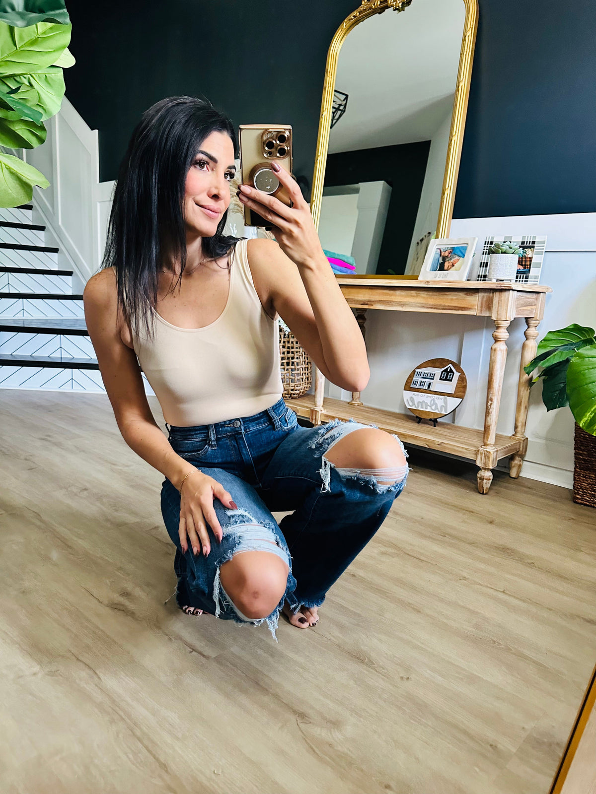 Rose High Rise 90's Straight Jeans in Dark Wash Judy Blue Jeans
