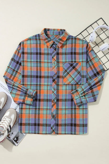 Plaid Print Button Down Shirt