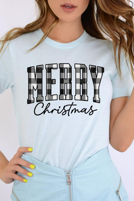 Buffalo Plaid Merry Christmas Tee