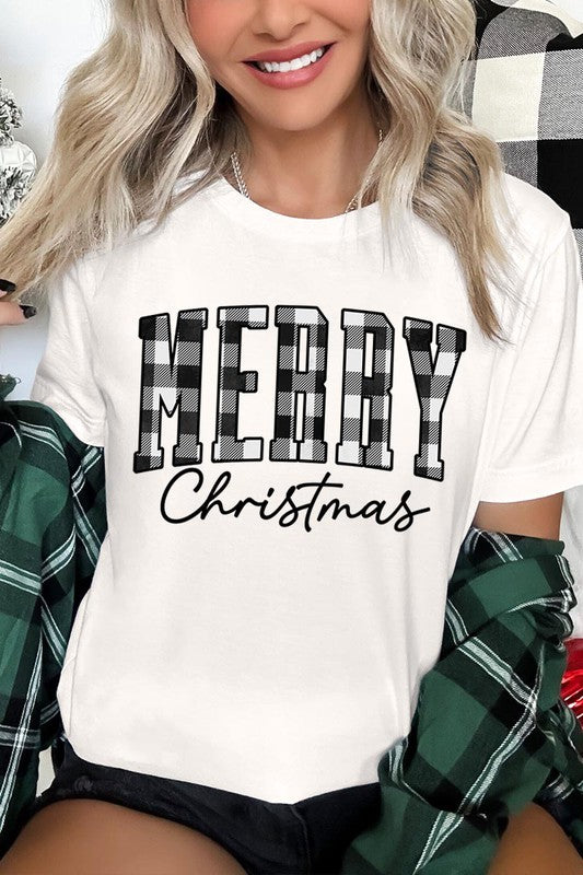 Buffalo Plaid Merry Christmas Tee