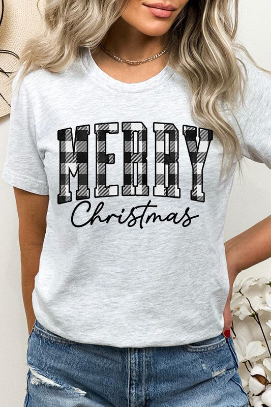 Buffalo Plaid Merry Christmas Tee