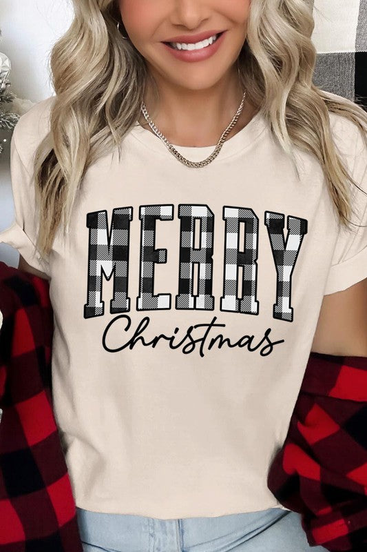 Buffalo Plaid Merry Christmas Tee