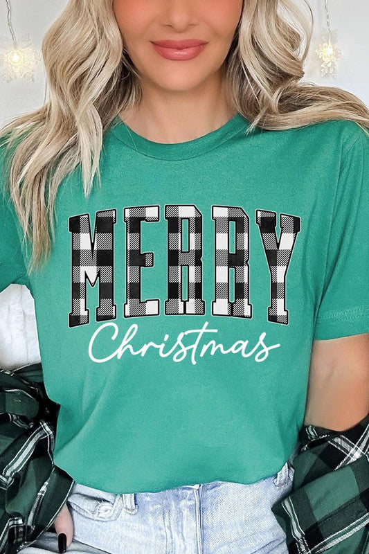 Buffalo Plaid Merry Christmas Tee