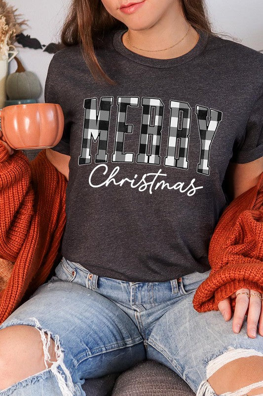 Buffalo Plaid Merry Christmas Tee