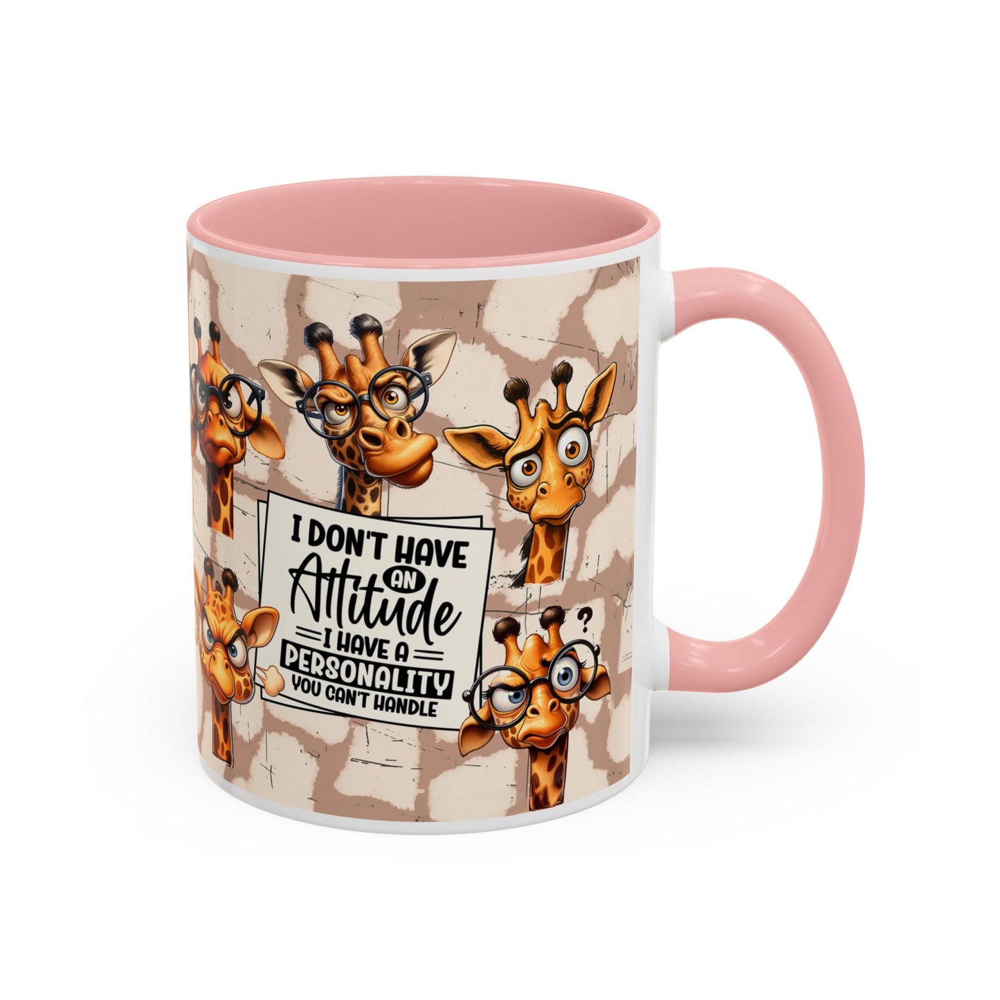 Giraffe 'I Don't Have Attitude' Accent Coffee Mug