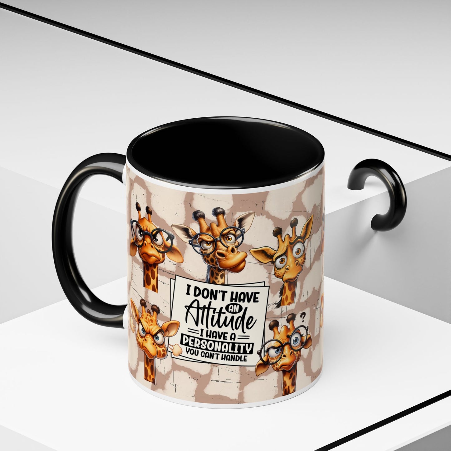 Giraffe 'I Don't Have Attitude' Accent Coffee Mug