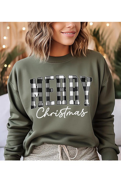 Buffalo Plaid Merry Christmas Sweatshirt