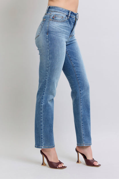 Judy Blue Run Vintage Wash Thermal Straight Jeans