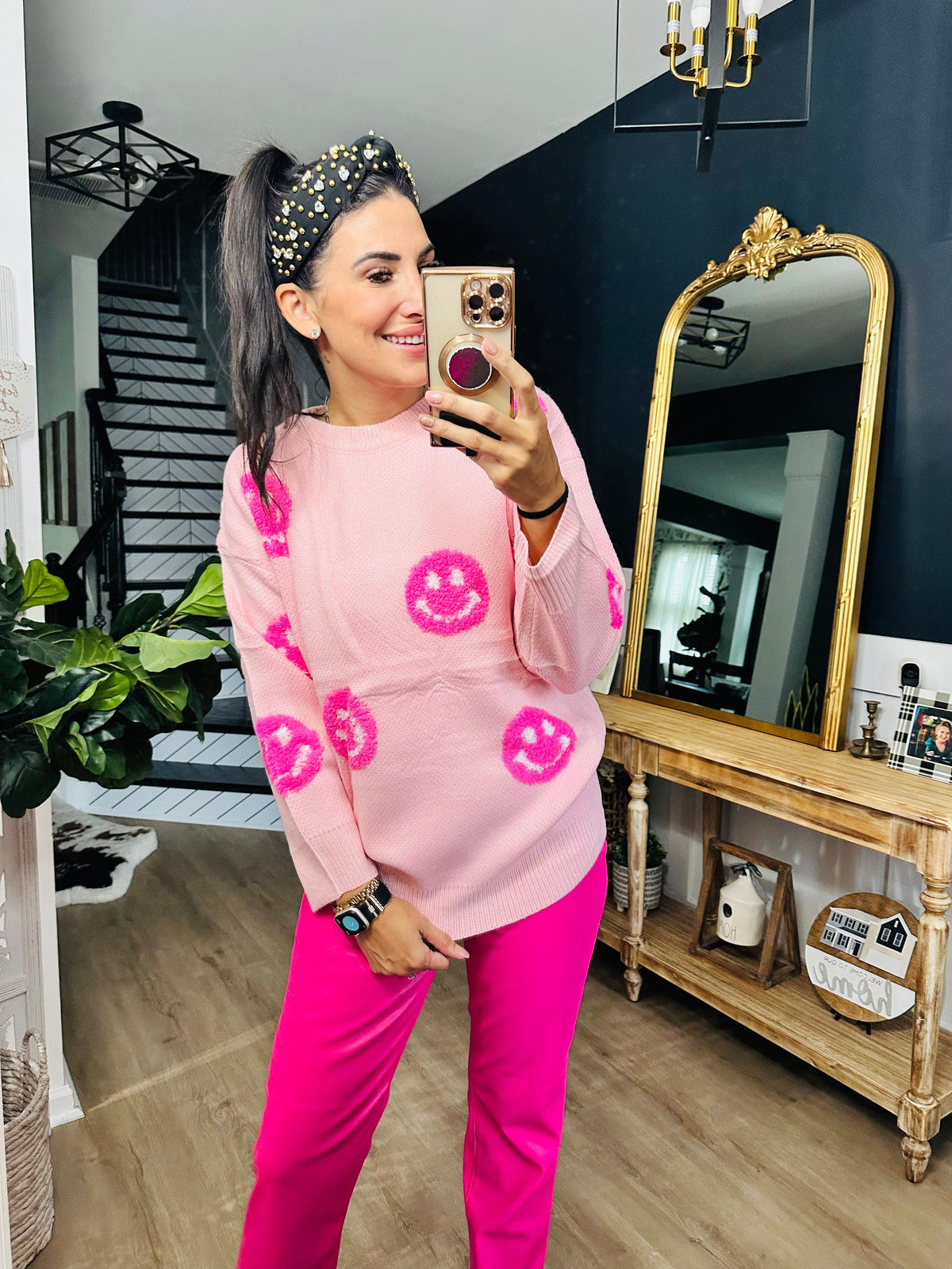 Tanya TUMMY CONTROL Faux Leather Pants in Hot Pink By Judy Blue
