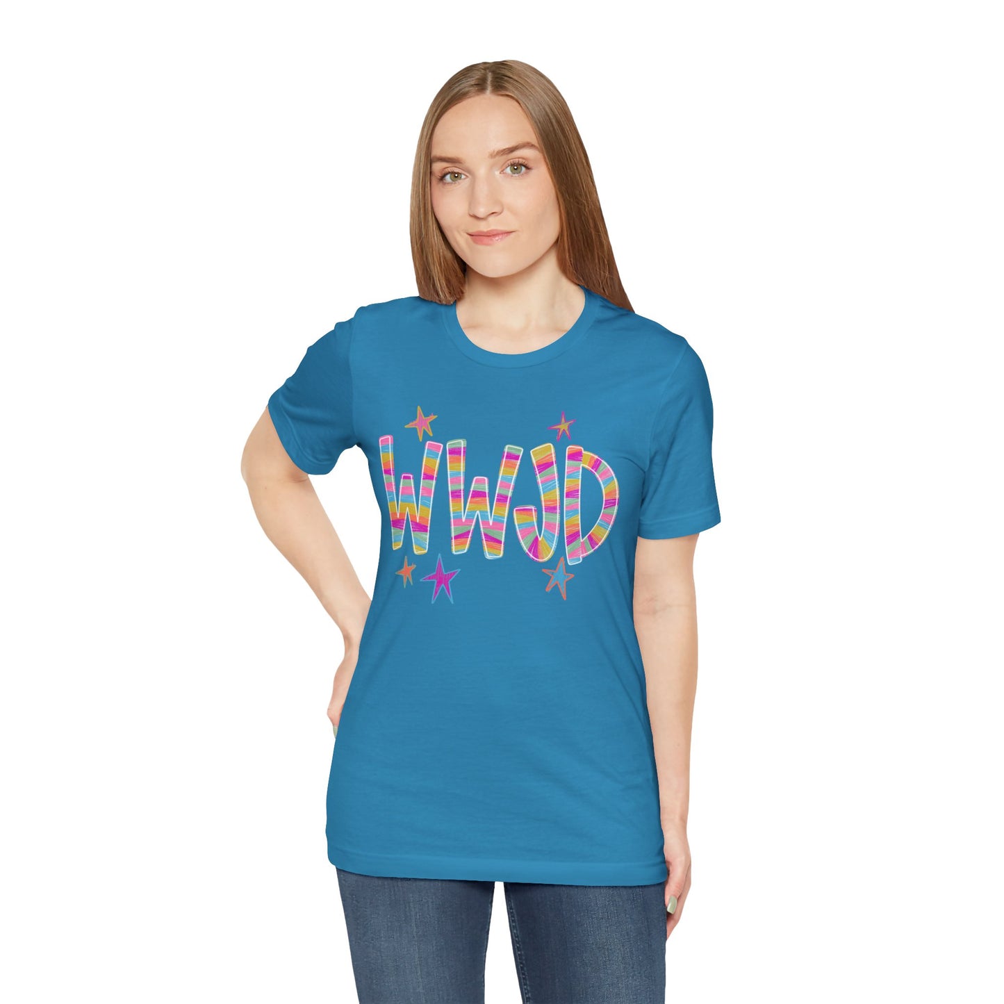 WWJD Rainbow Graphic Tee