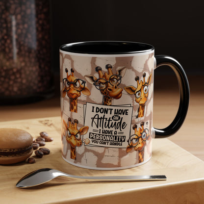 Giraffe 'I Don't Have Attitude' Accent Coffee Mug