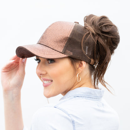 C.C Glitter Messy Bun Hats