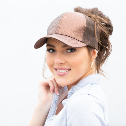 C.C Glitter Messy Bun Hats