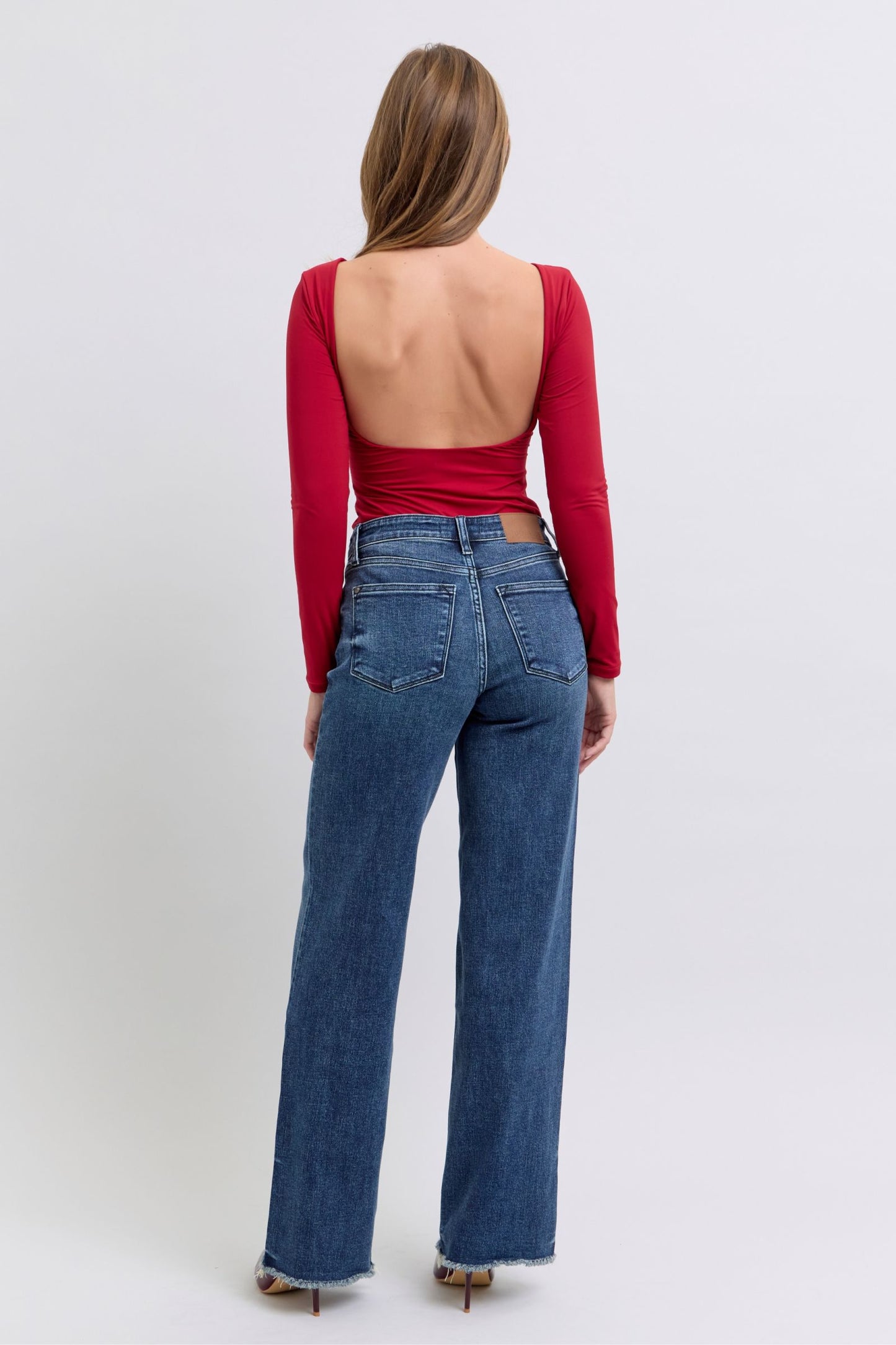 Judy Blue Raw Hem Mid Rise Jeans