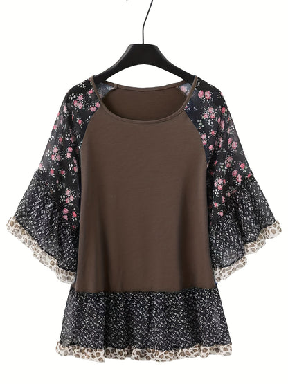 Frill Printed Blouse