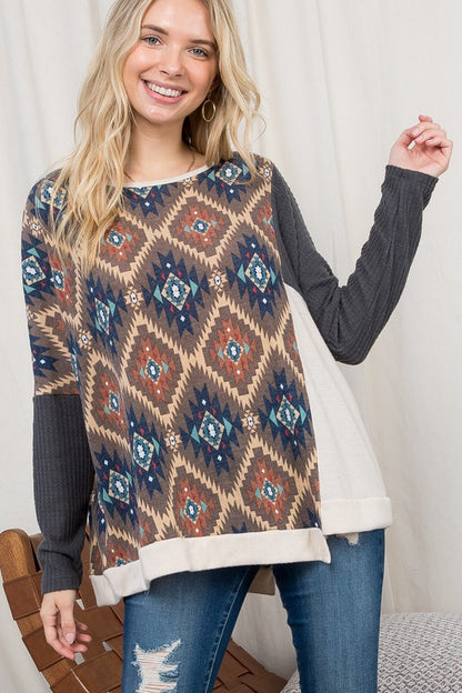 Aztec Print Mix and Match Top