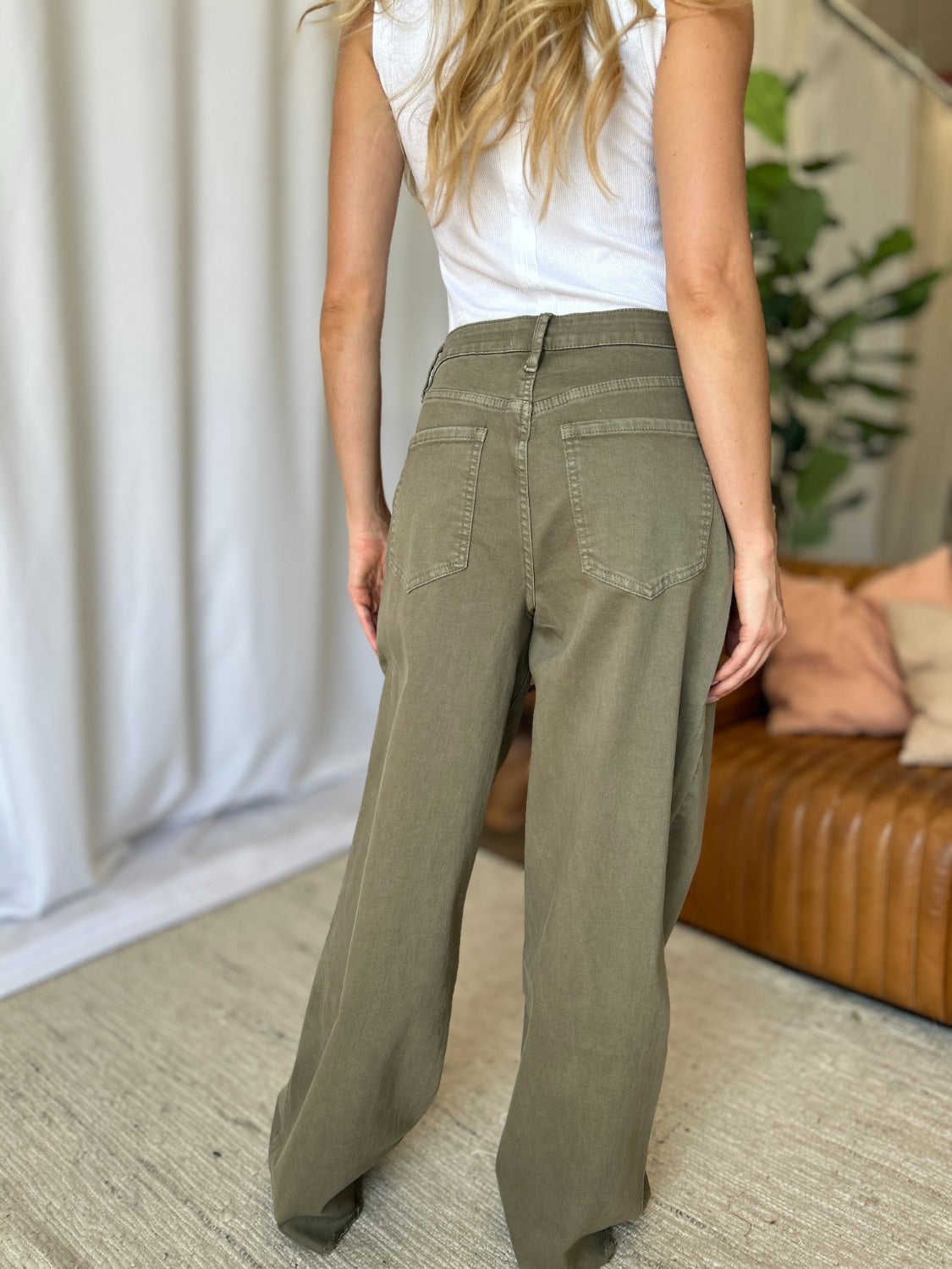 RFM High Rise Garment Dye Wide Leg  Jeans