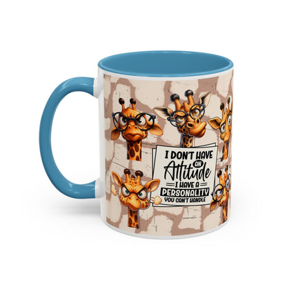 Giraffe 'I Don't Have Attitude' Accent Coffee Mug