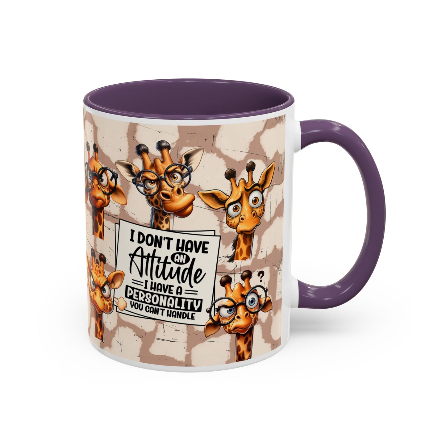 Giraffe 'I Don't Have Attitude' Accent Coffee Mug