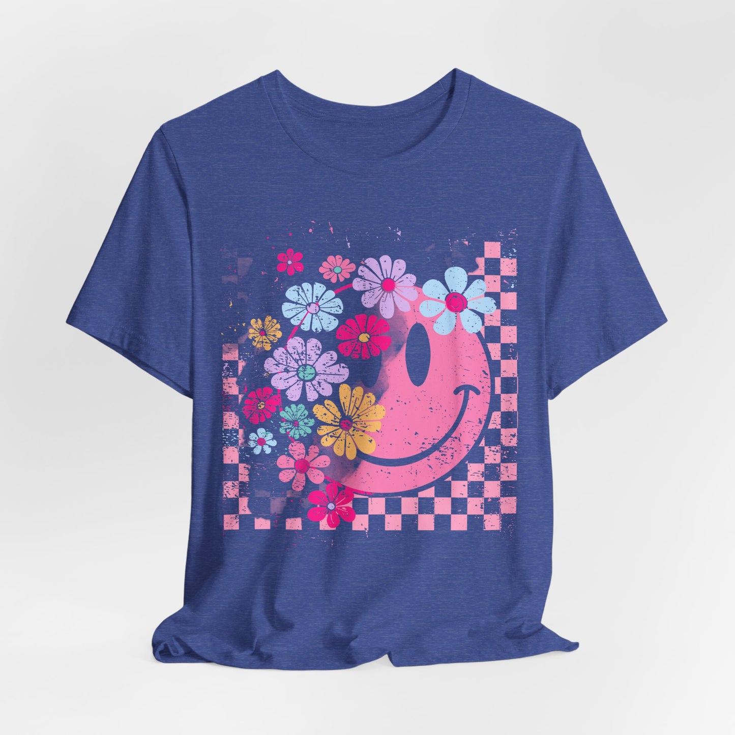 Retro Floral Smiley T-Shirt