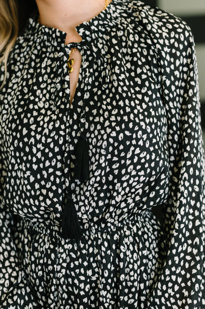 A Cheeky Little Time Tiered Dress in Black