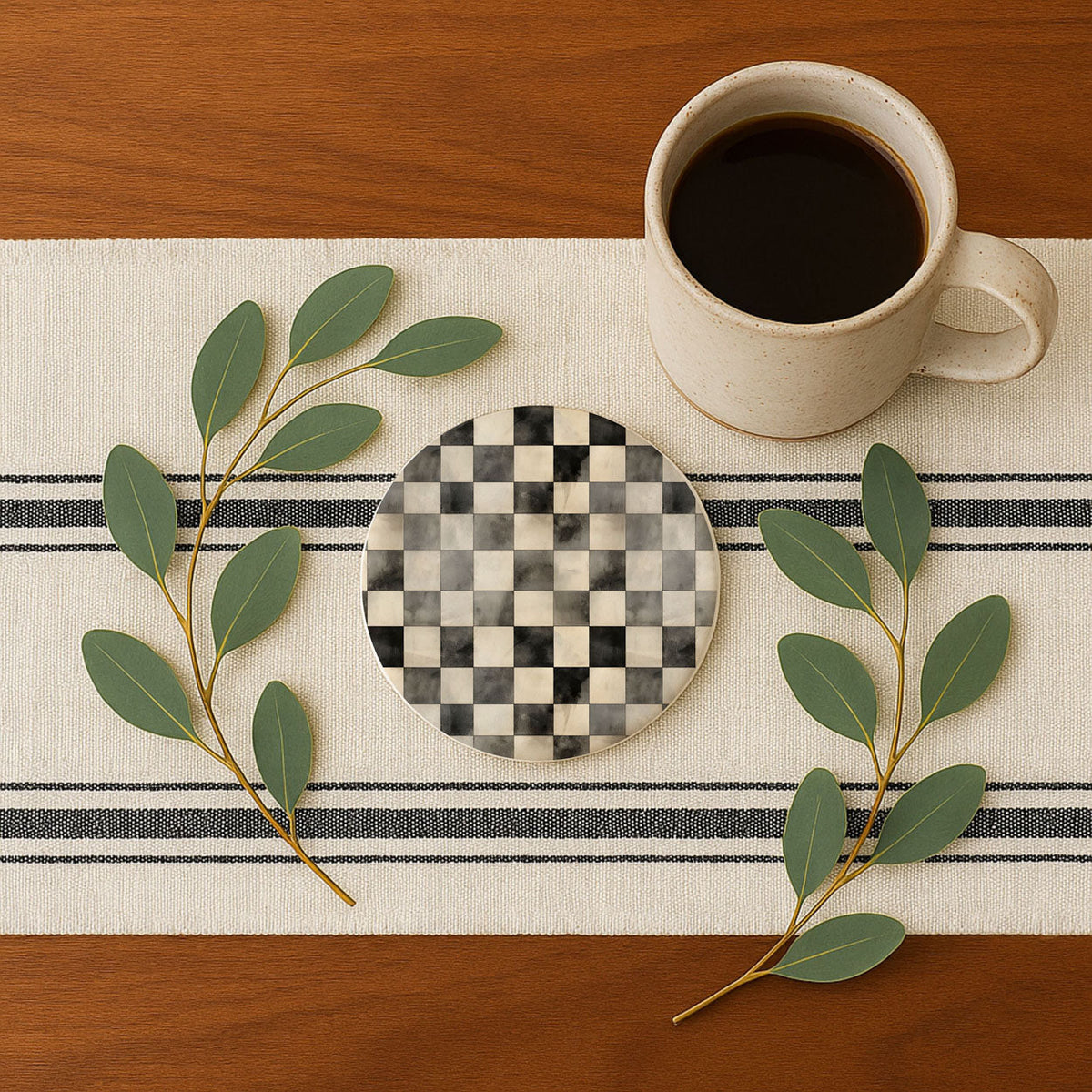 Courtly Check Coasters